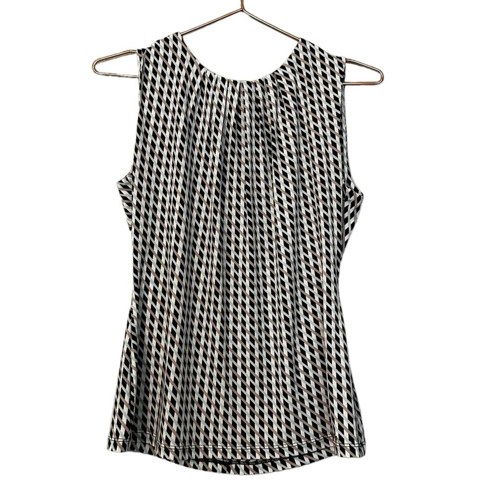 Calvin Klein geometric sleeveless blouse small